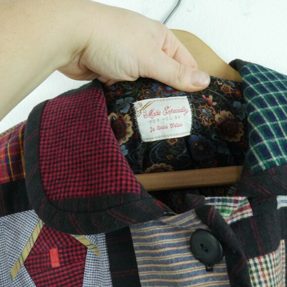 Handmade Large Patchwork Quilt Coat Jacket Cottagecore Grannycore Farmcore Boho - Picture 11 of 11